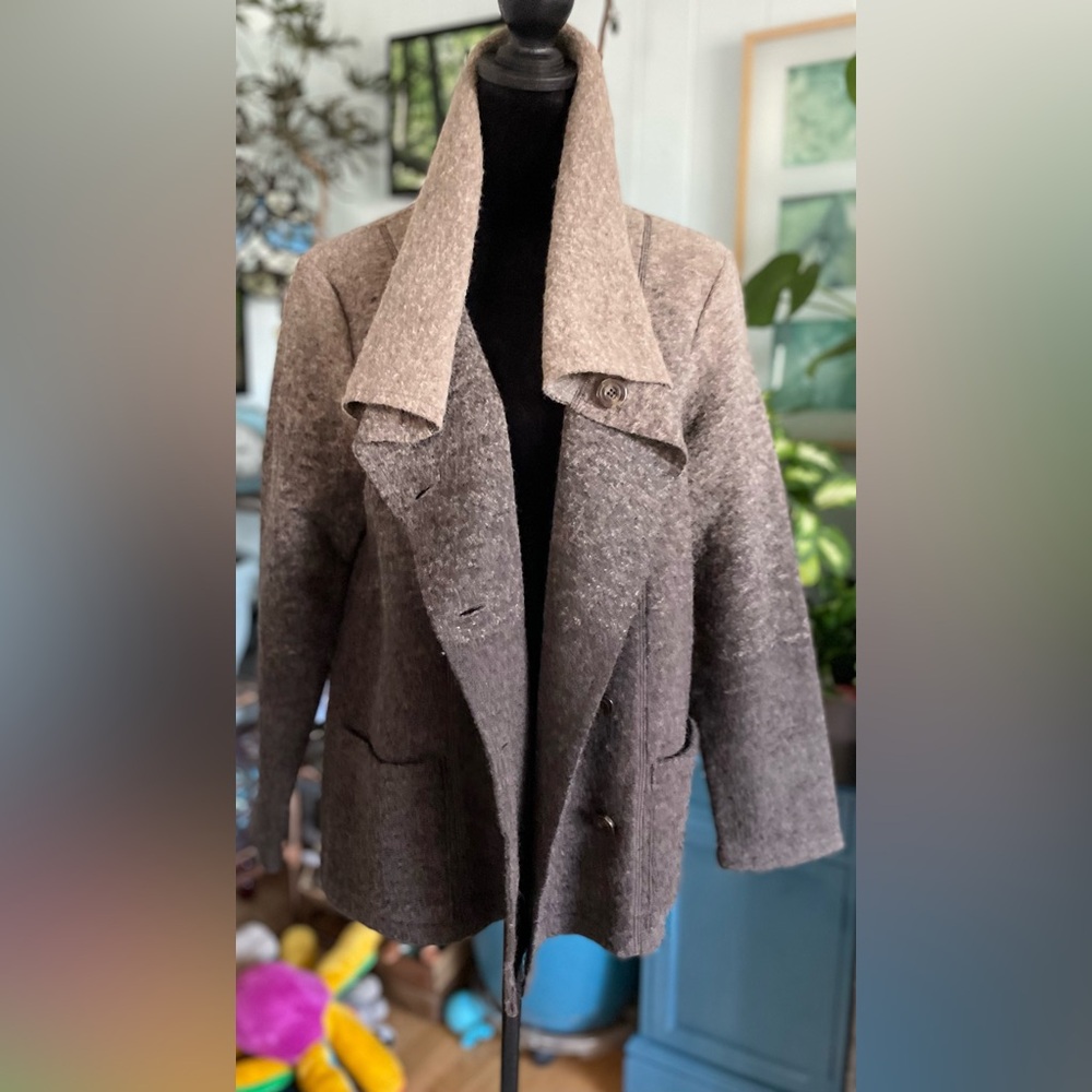 Appleseed’s Brown Ombre Wool Blend Sweater Jacket Coat PM